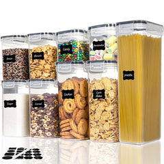 9pcs BPA Airtight Food Storage Containers with Lids, Labels, Markers