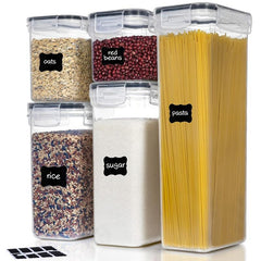 9pcs BPA Airtight Food Storage Containers with Lids, Labels, Markers
