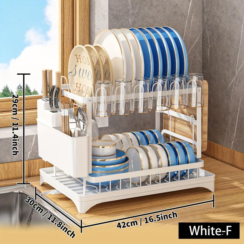 Kitchen Detachable Dish Storage & Draining Rack Large Capacity