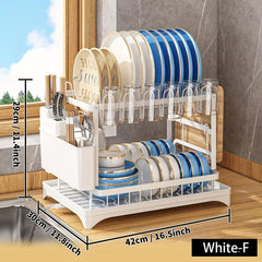 Kitchen Detachable Dish Storage & Draining Rack Large Capacity
