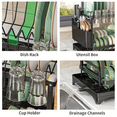 Kitchen Detachable Dish Storage & Draining Rack Large Capacity