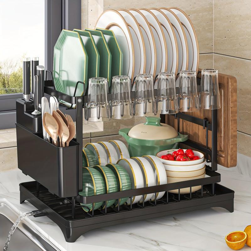 Kitchen Detachable Dish Storage & Draining Rack Large Capacity