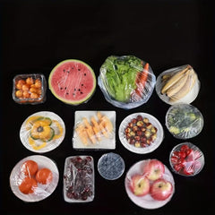 100pcs Plastic Wrap Covers with Elastic Mouth - Dustproof Insect Resistant