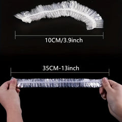 100pcs Plastic Wrap Covers with Elastic Mouth - Dustproof Insect Resistant