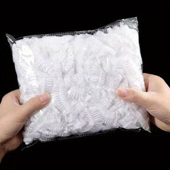 100pcs Plastic Wrap Covers with Elastic Mouth - Dustproof Insect Resistant