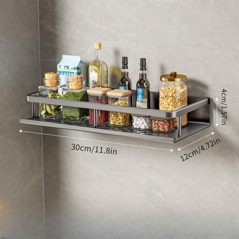 Gray Spice Rack Organizer Wall Mount - 15 Hanging Seasoning Organizer Shelf