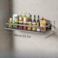Gray Spice Rack Organizer Wall Mount - 15 Hanging Seasoning Organizer Shelf