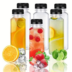 6 Pack Plastic Juice Bottles Reusable Water Bottles With Lids 4oz - 16oz