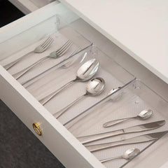 13 Pcs Utensil Desk Drawer Organizers Clear Plastic Storage Bins Tray Dividers