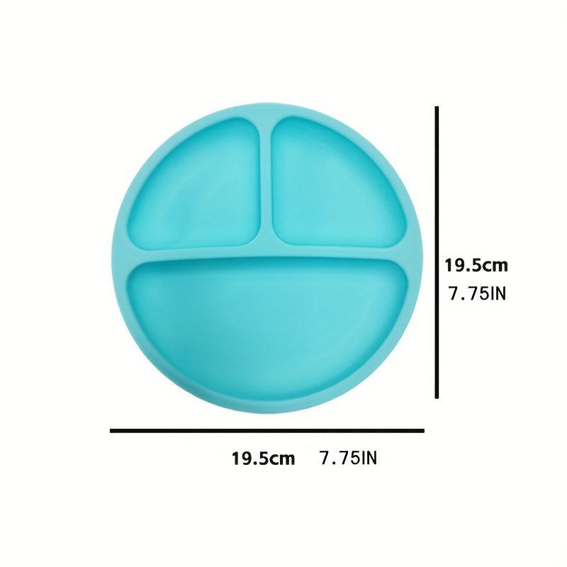 Set of 3 Silicone Toddler Plates with Suction