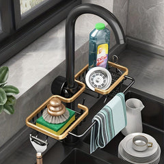 Sponge Rack Drain Rack Aluminum Kitchen Sink Storage Hanging Basket