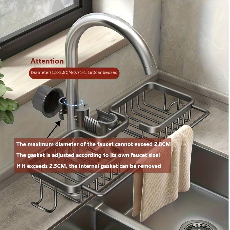 Sponge Rack Drain Rack Aluminum Kitchen Sink Storage Hanging Basket