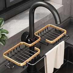Sponge Rack Drain Rack Aluminum Kitchen Sink Storage Hanging Basket