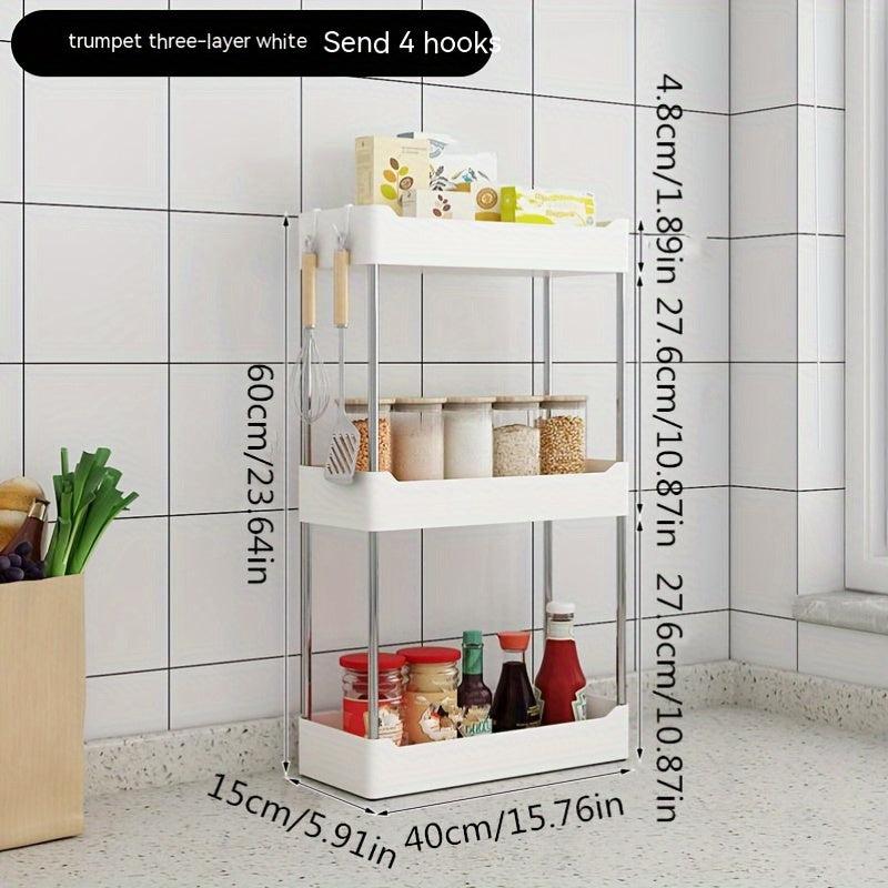 Stainless Steel & Plastic Storage Rack for Organizing Kitchen