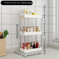 Stainless Steel & Plastic Storage Rack for Organizing Kitchen