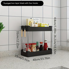 Stainless Steel & Plastic Storage Rack for Organizing Kitchen