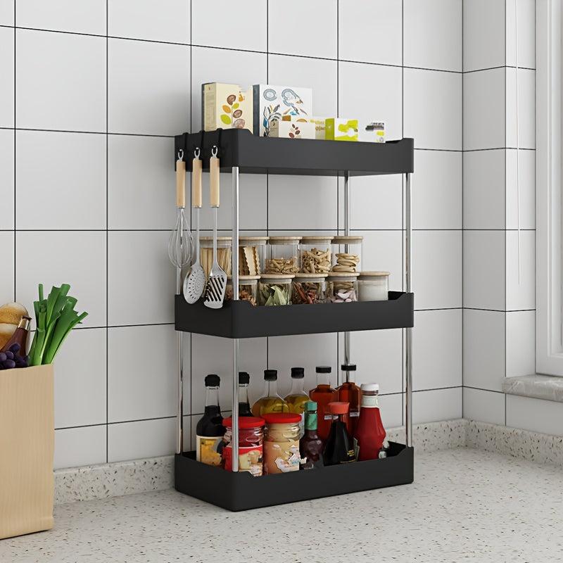 Stainless Steel & Plastic Storage Rack for Organizing Kitchen