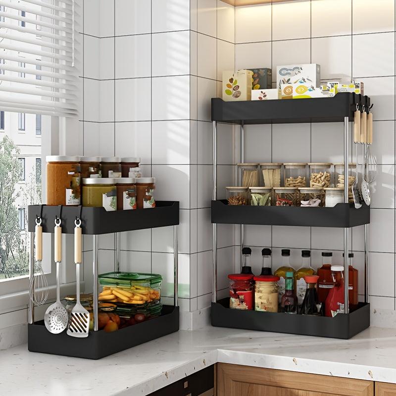 Stainless Steel & Plastic Storage Rack for Organizing Kitchen