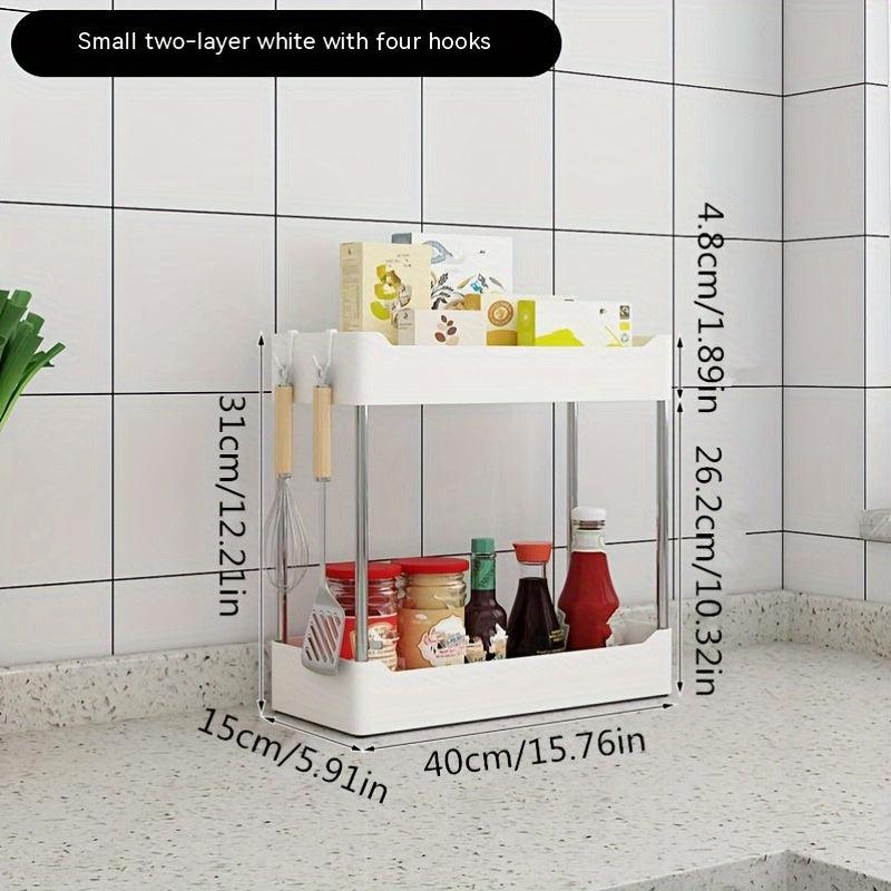 Stainless Steel & Plastic Storage Rack for Organizing Kitchen