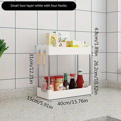 Stainless Steel & Plastic Storage Rack for Organizing Kitchen