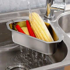 1pc Triangle Drain Basket Stainless Steel Sink Filter Kitchen Accessories