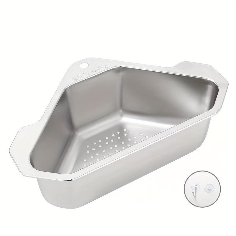 1pc Triangle Drain Basket Stainless Steel Sink Filter Kitchen Accessories
