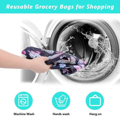 Butterfly Print Shoulder Tote Bag Washable Reusable Shopping Bag