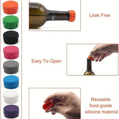 1pc Silicone Wine Bottle Stopper Reusable Wine Saver Beer Soda Cork Bottle