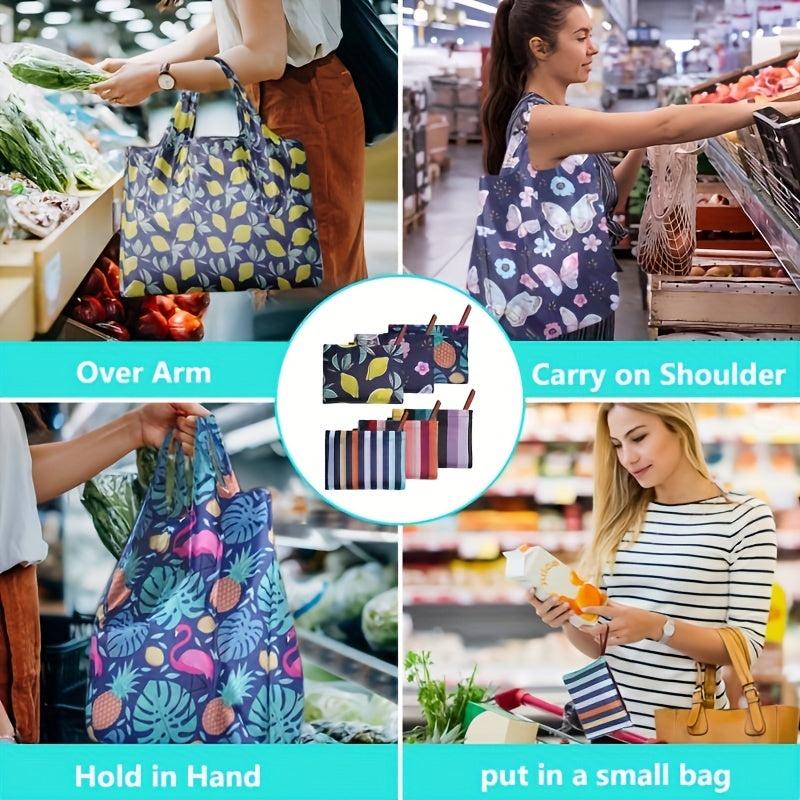 Striped Tote Bag Handbag Large Reusable Shopping Bag