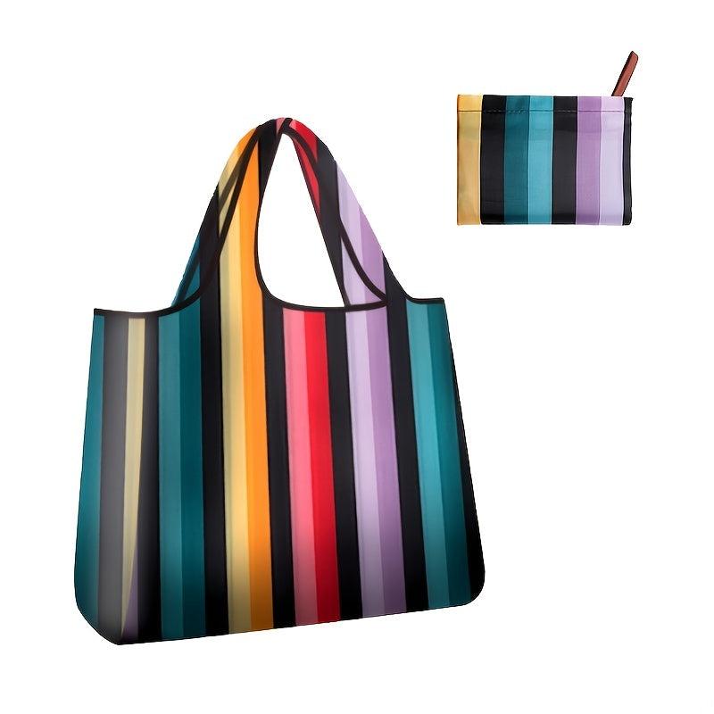 Striped Tote Bag Handbag Large Reusable Shopping Bag