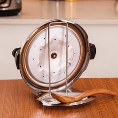 Stainless Steel Pot Lid Rack Shelf with Drain Tray for Easy Pot Storage