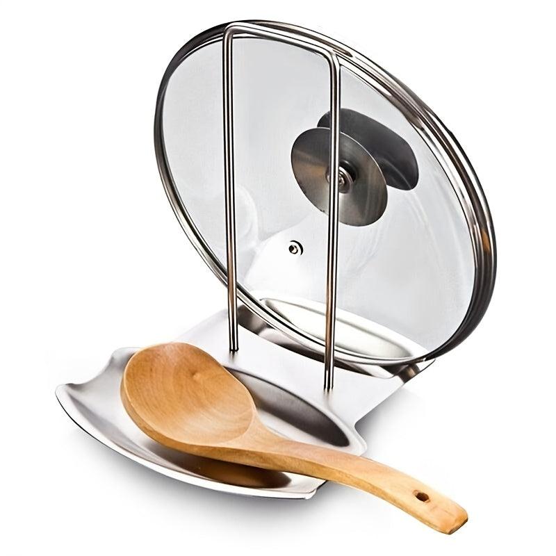 Stainless Steel Pot Lid Rack Shelf with Drain Tray for Easy Pot Storage