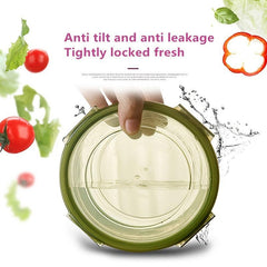 4pcs Leakproof Storage Box Set 2200ML 1300ML 800ML 400ML Green Red