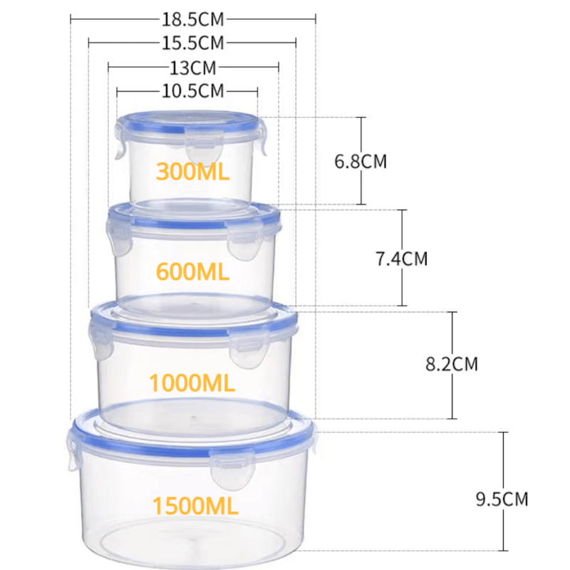 Plastic Food Storage Containers with Lids Crisper Microwave Fruit