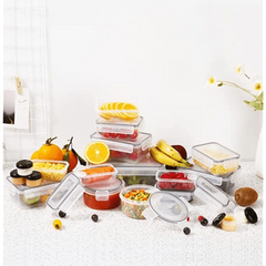 Plastic Food Storage Containers with Lids Crisper Microwave Fruit