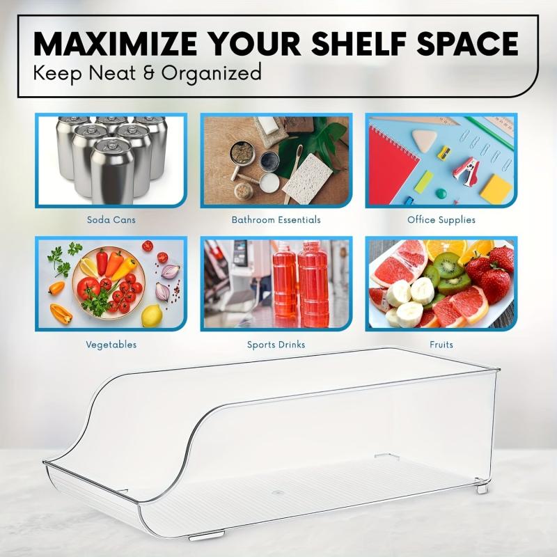 Refrigerator Can Dispenser Organizer Rack Clear Plastic
