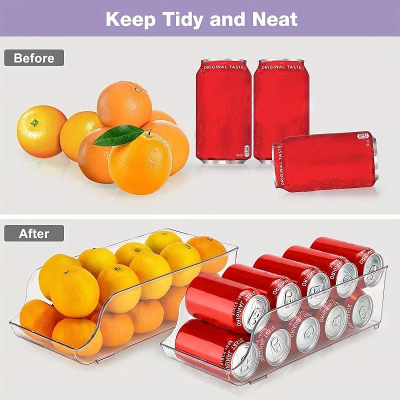 Refrigerator Can Dispenser Organizer Rack Clear Plastic