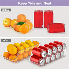 Refrigerator Can Dispenser Organizer Rack Clear Plastic