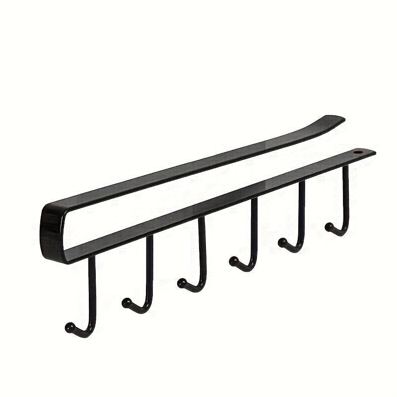 6-Hook Under Cabinet Storage Rack for Coffee Cups/Kitchen Accessories