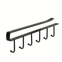 6-Hook Under Cabinet Storage Rack for Coffee Cups/Kitchen Accessories