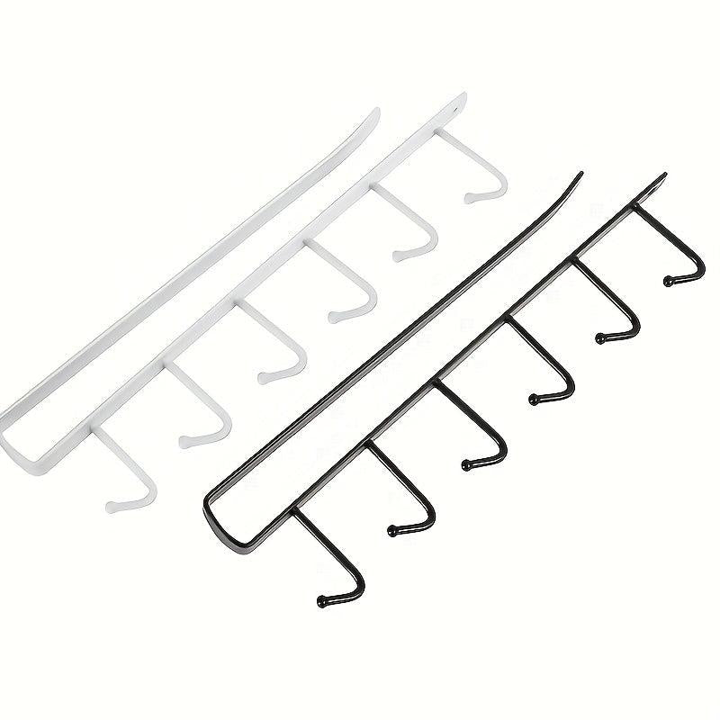 6-Hook Under Cabinet Storage Rack for Coffee Cups/Kitchen Accessories