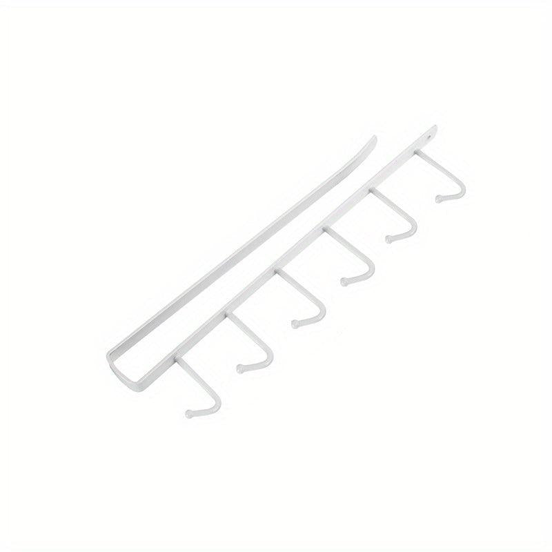 6-Hook Under Cabinet Storage Rack for Coffee Cups/Kitchen Accessories