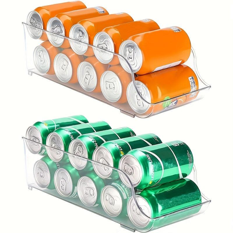 2pcs Fridge Organizer Bins Soda Can Dispenser Beverage Holder Pantry Storage Rac