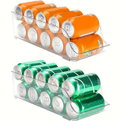 2pcs Fridge Organizer Bins Soda Can Dispenser Beverage Holder Pantry Storage Rac