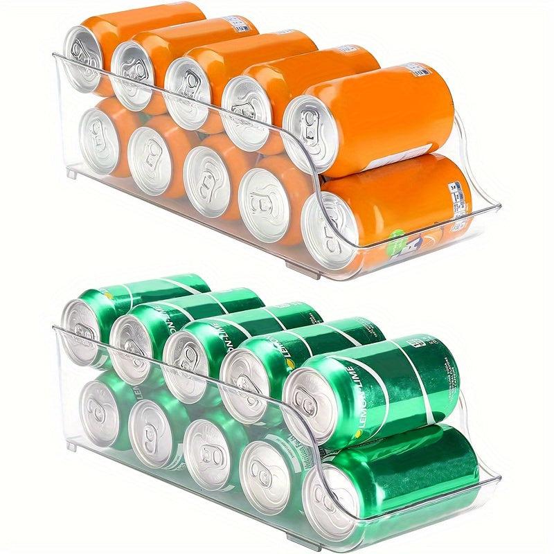 2pcs Fridge Organizer Bins Soda Can Dispenser Beverage Holder Pantry Storage Rac