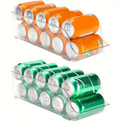 2pcs Fridge Organizer Bins Soda Can Dispenser Beverage Holder Pantry Storage Rac