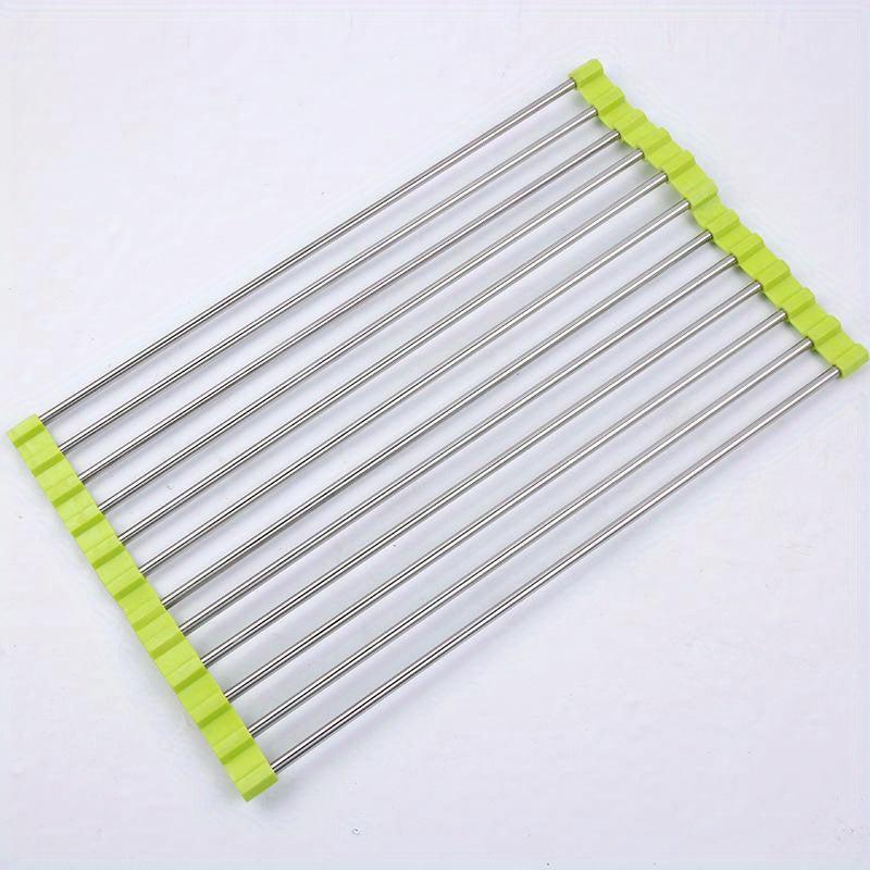 Stainless Steel Roll Up Dish Drying Rack Sink Drainer Foldable Kitchen Accessory