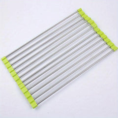 Stainless Steel Roll Up Dish Drying Rack Sink Drainer Foldable Kitchen Accessory