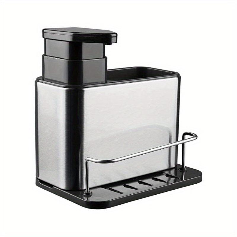 Kitchen Sink Soap Dispenser with Sponge Holder Stainless Steel Organizer