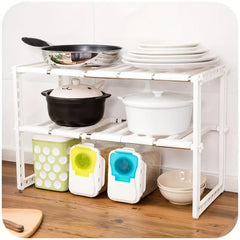 Extendable Under Sink Organizer with Removable Shelves for Kitchen Storage